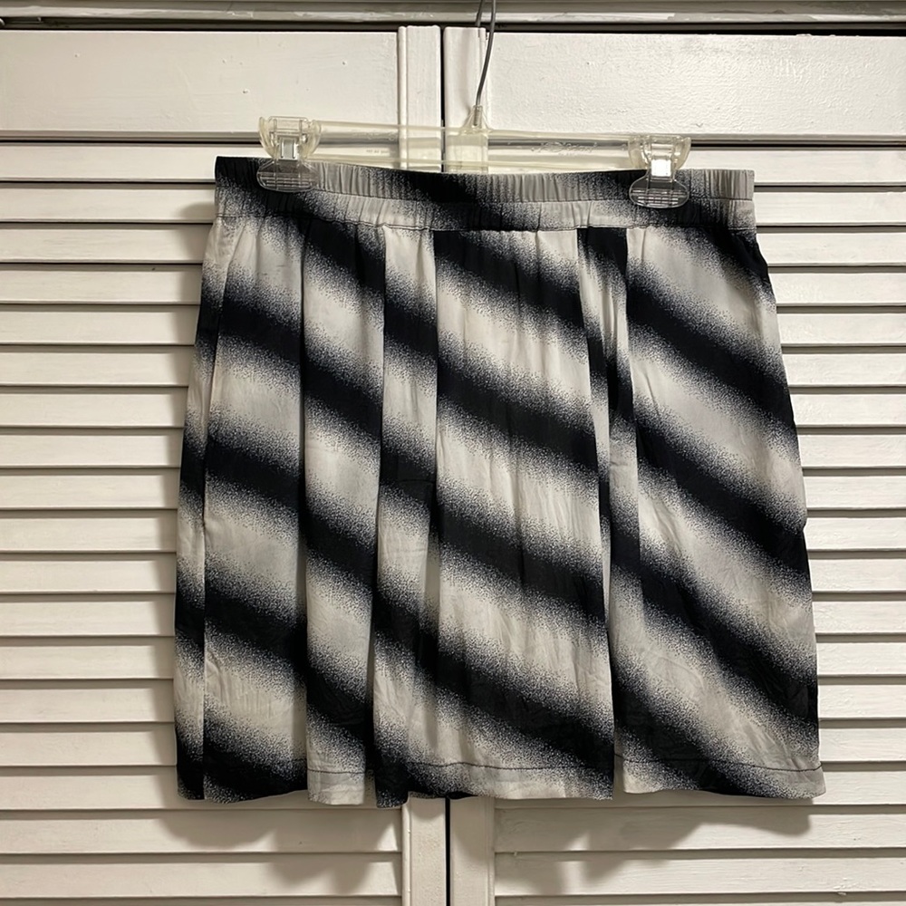 Won Hundred black and white striped chiffon miniskirt